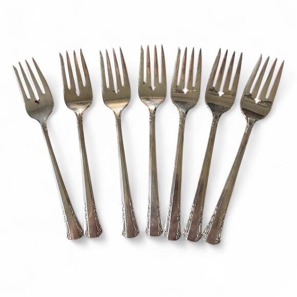 Set VTG 1881 Rogers Oneida Silver-Plated DEL MAR Flatware, Knives, Forks, Spoons - Picture 4 of 10